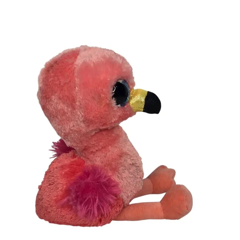 Ty Beanie Boos GILDA Flamingo Beanbag Plush  Stuffed Toy Big Glitter‎ Eyes